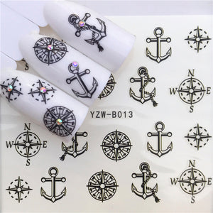 1 pcs Skull Halloween Nail Sticker Water Decals Women White Flower Cat Butterfly Transfer Nail Art Decoration m3b6