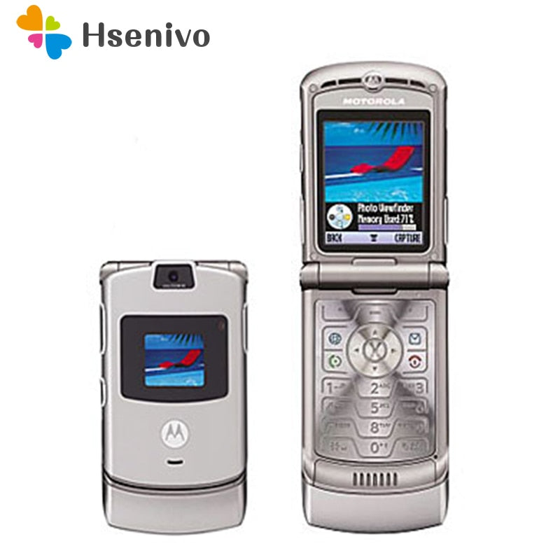 100% GOOD quality Refurbished Original Motorola Razr V3 mobile phone one year warranty +free gifts