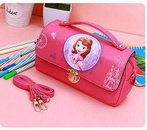 2018 New Cute Cartoon Princess Sophia Pupils Girl Diagonal Portable Stationery Package Pu Waterproof Pencil Box For Children