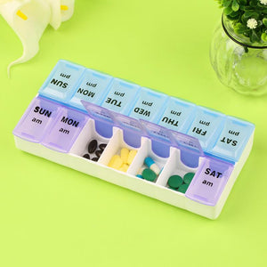 7 Days Pill Case Medicine Storage Tablet Pill Box With Clip Lids Medicine Organizer Pill Case Splitters Storage Dispenser Weekly