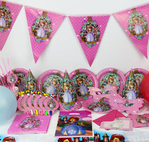 78pcs Kids Birthday Party Decoration Set Sofia the frist Princess Sophia Theme Party Supplies Baby Birthday Party Pack