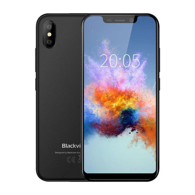 BLACKVIEW A30 Phone 2GB RAM 16GB ROM Smartphone 5.5" 19:9 Display Full Screen MT6580A Quad Core 8MP Android 8.1 3G Mobile Phone