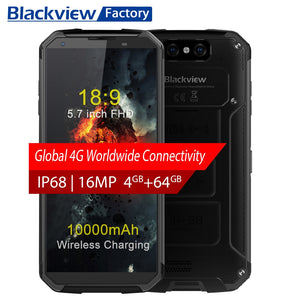 BLACKVIEW BV9500 IP68 waterproof 5.7"18:9 FHD Smartphone 4G Android 8.1 4G+64GB 10000mAh wireless charging NFC mobile phone GPS