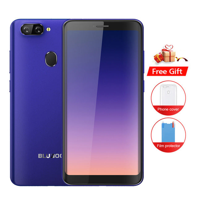 BLUBOO D6 WCDMA 3G Android 8.1 18:9 Mobile Phone 2G RAM 16G ROM 5.5" MT6580A Face Unlock Quad Cord Dual Back Cameras Smartphone