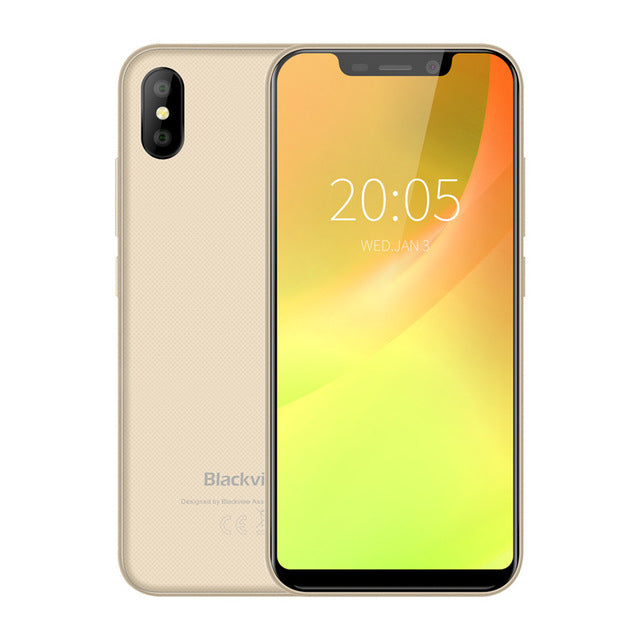 Blackview A30 Smartphone MTK6580A Quad Core 5.5" 19:9 All Screen Cellphone 8MP Dual Camera Face ID 2500mAh 2GB 16GB Mobile Phone