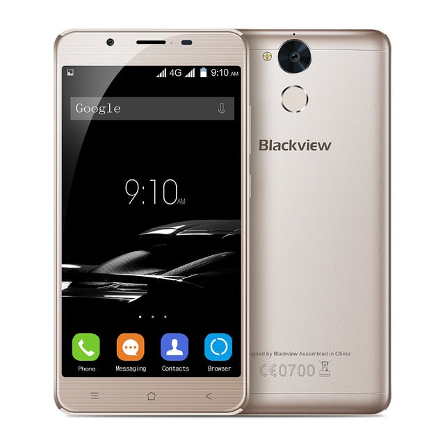 Blackview P2 Mobile Phone 6000mAh Fingerprint ID MTK6750T Octa Core 5.5" 1080P 13MP Camera Metal Body 9V2A Quick Charge