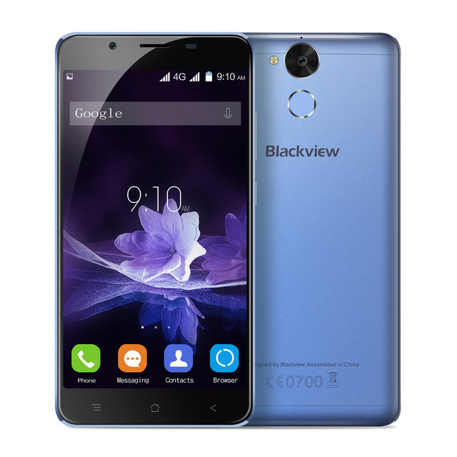 Blackview P2 Mobile Phone 6000mAh Fingerprint ID MTK6750T Octa Core 5.5" 1080P 13MP Camera Metal Body 9V2A Quick Charge