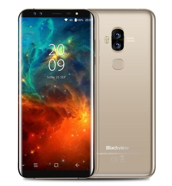 Blackview S8 5.7" 18:9 Aspect Ratio Smartphone 4 Cameras 2*(13M+0.3M) 4G 64G MT6750T Octa Core Fingerprint OTG 4G Mobile Phones