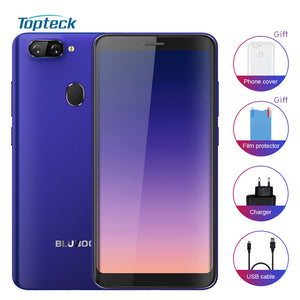 Bluboo D6 Android 8.1 Face ID 16GB 2GB 3G WCDMA 5.5inch Mobile Phone MT6580A 2700mAh Dual Back Cameras Fingerprint Smartphone