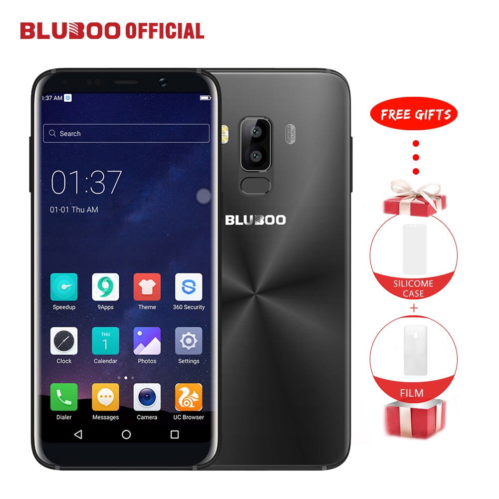 Bluboo S8 5.7'' Full Display 4G Smartphone 3GB RAM 32GB ROM MTK6750 Octa Core Android 7.0 Dual Rear Camera Mobile Phone