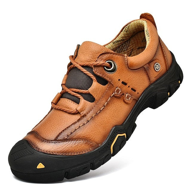 CLAX Mens Work Shoes Genuine Leather Ankle Boots Male safety Shoe Casual Footwear Leather Shoe Soft chaussure homme Plus Size