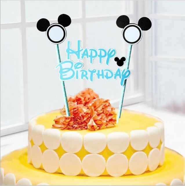 Cartoon Cupcake Toppers Mickey Minnie Sophia Despicable Me KT Cat Happy Birthday kids baby shower Party cake Decoration Supplies