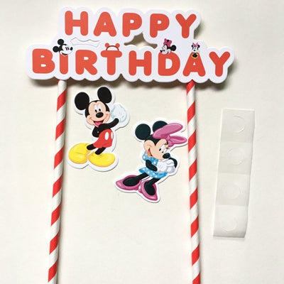 Cartoon Cupcake Toppers Mickey Minnie Sophia Despicable Me KT Cat Happy Birthday kids baby shower Party cake Decoration Supplies