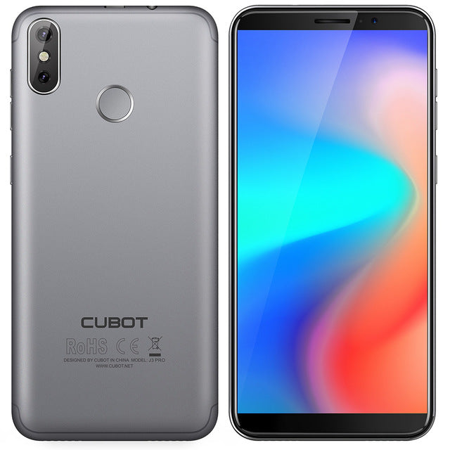 Cubot J3 PRO 4G Mobile Phone 5.5 inch Android GO MT6739 Quad-core 1.5GHz 1GB 16GB Fingerprint Sensor 13.0MP + 2.0MP Rear Camera