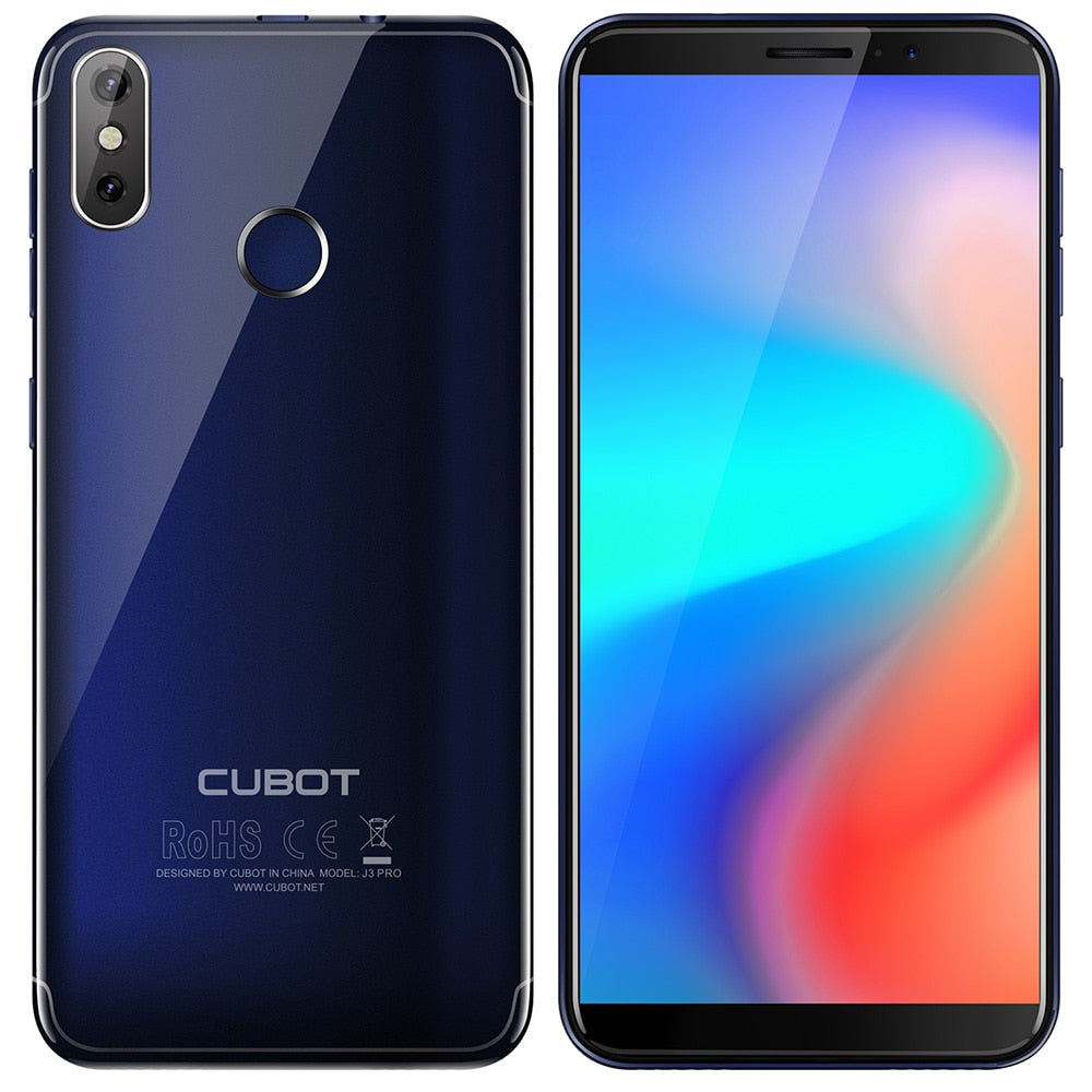 Cubot J3 PRO 4G Mobile Phone 5.5 inch Android GO MT6739 Quad-core 1.5GHz 1GB 16GB Fingerprint Sensor 13.0MP + 2.0MP Rear Camera