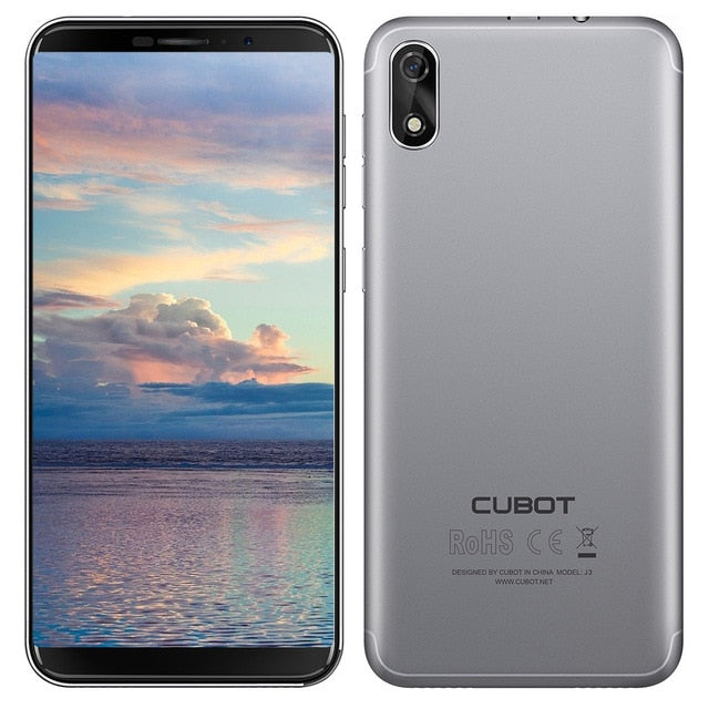 Cubot J3 Smartphone 5.0" Android GO MT6580 Quad Core 1.3GHz 1GB+16GB 8.0MP Rear Camera 2000mAh Fingerprint 3G Mobile Phone