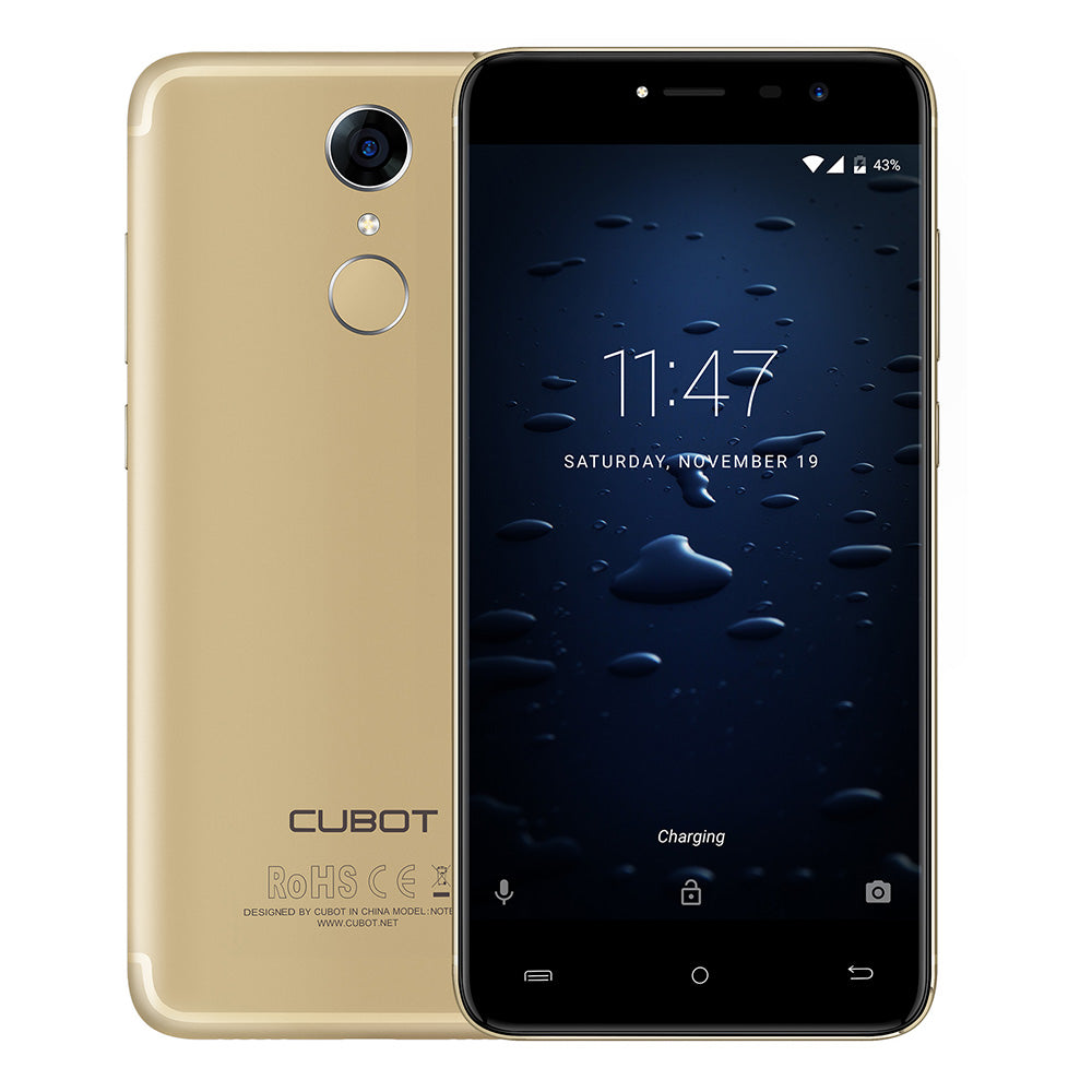 Cubot Note Plus 4G Android 7.0 Mobile Phone 5.2Inch MTK6737T QuadCore 3GB RAM 32GB ROM 13.0MP Rear Camera Fingerprint Smartphone