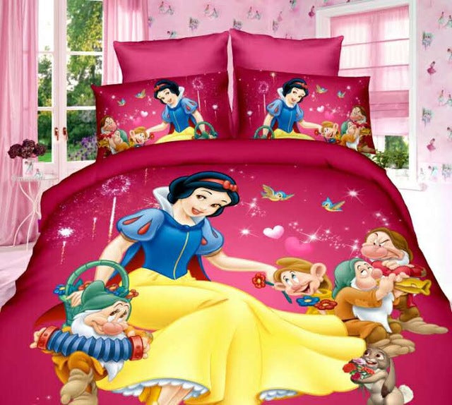 Cute Disney princess Sophia bedding set single twin sizes for girls bed snow White 3d printed duvet/quilt covers cartoon linens