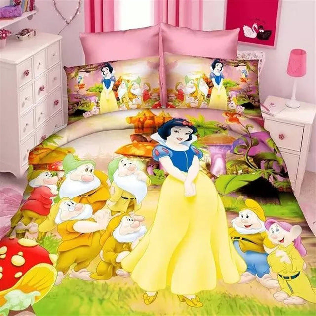 Cute Disney princess Sophia bedding set single twin sizes for girls bed snow White 3d printed duvet/quilt covers cartoon linens