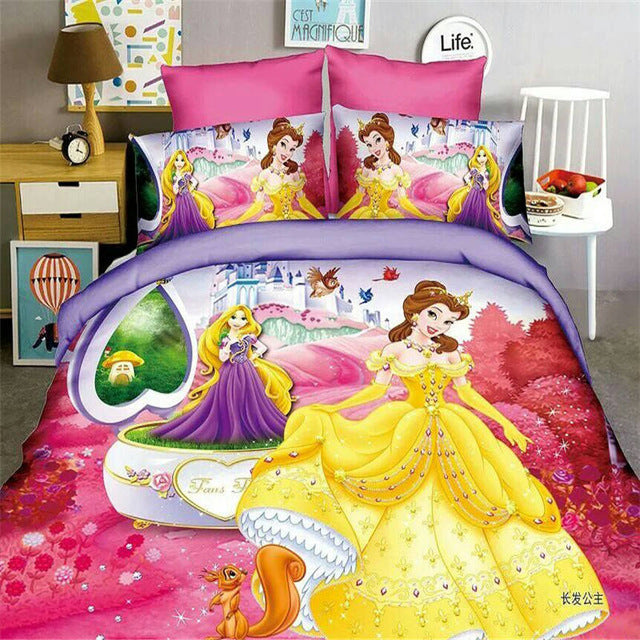 Cute Disney princess Sophia bedding set single twin sizes for girls bed snow White 3d printed duvet/quilt covers cartoon linens