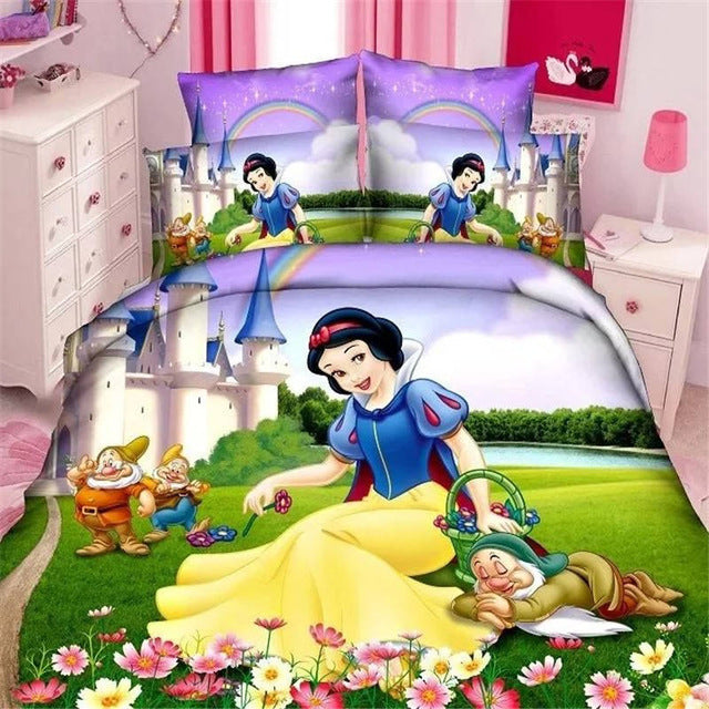 Cute Disney princess Sophia bedding set single twin sizes for girls bed snow White 3d printed duvet/quilt covers cartoon linens
