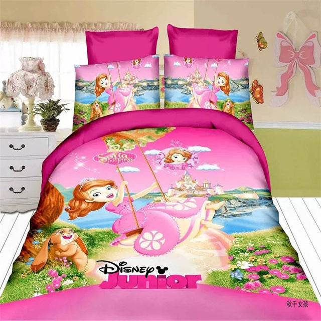 Cute Disney princess Sophia bedding set single twin sizes for girls bed snow White 3d printed duvet/quilt covers cartoon linens