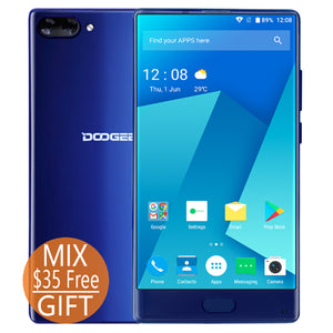 DOOGEE MIX 6GB+64GB bezel-less Smartphone Dual Camera 5.5'' AMOLED MTK Helio P25 Octa Core mobile phones Android 7 In Stock