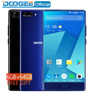 DOOGEE MIX 6GB+64GB bezel-less Smartphone Dual Camera 5.5'' AMOLED MTK Helio P25 Octa Core mobile phones Android 7 In Stock