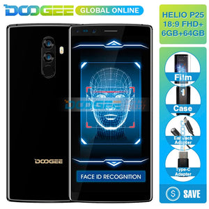 DOOGEE Mix 2 5.99"18:9 FHD+Android 7.1 Smartphone P25 Octa Core 16MP Four Cameras 4060mAh Face  6GB+64GB Unlock 4G Mobile phone