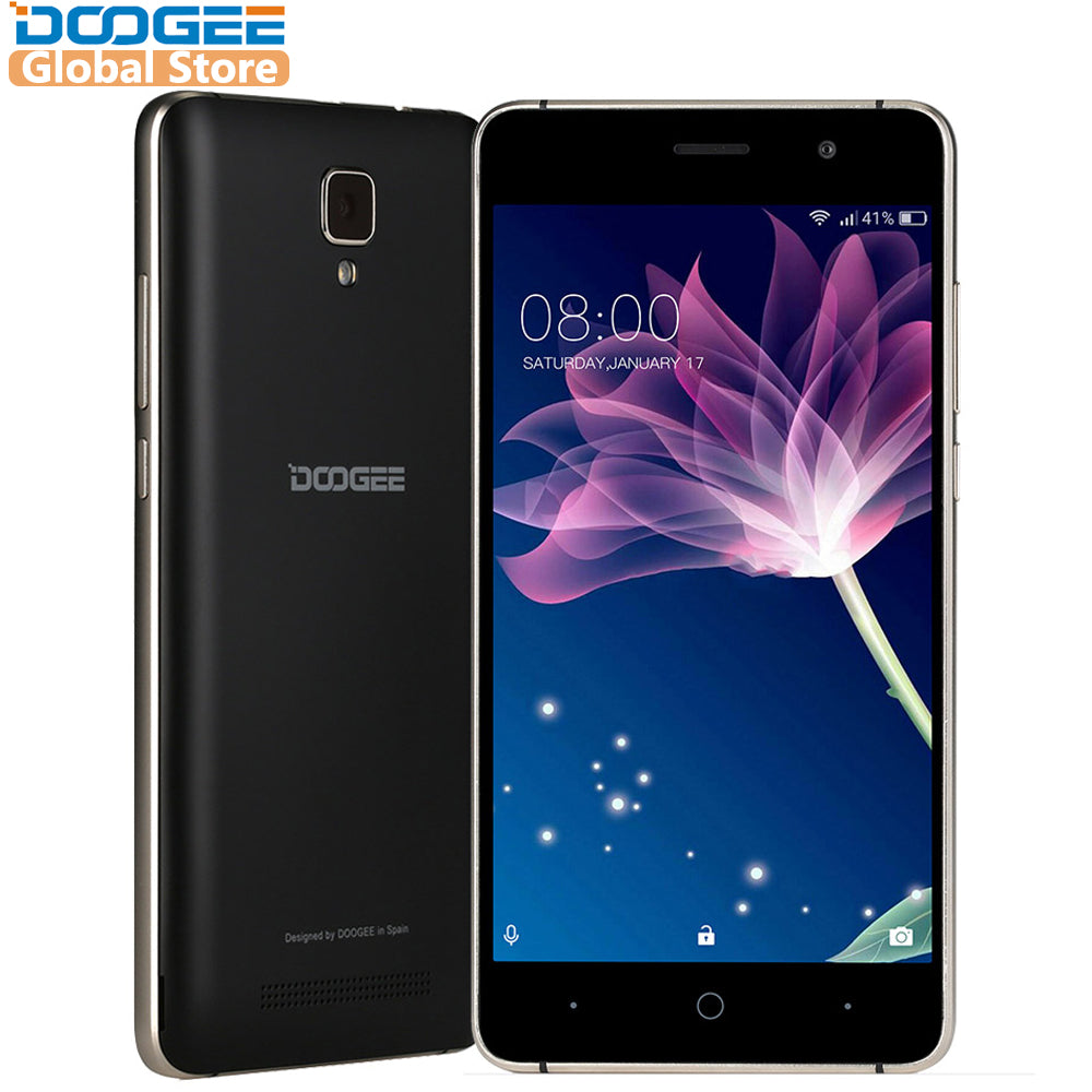 DOOGEE X10 mobile phones 5.0Inch IPS 8GB Android6.0 smart phone Dual SIM MTK6570 1.3GHz 5.0MP 3360mAH WCDMA GSM cellphone