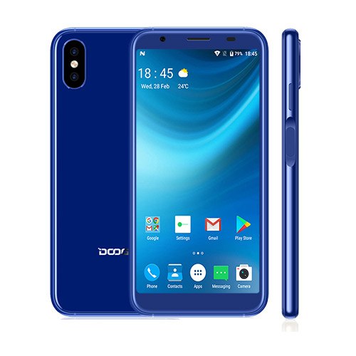 DOOGEE X55 Android 7.0 5.5'' Mobile Phone 18:9 HD MTK6580 Quad Core 16GB ROM Dual Camera 2800mAh Side Fingerprint Smartphone