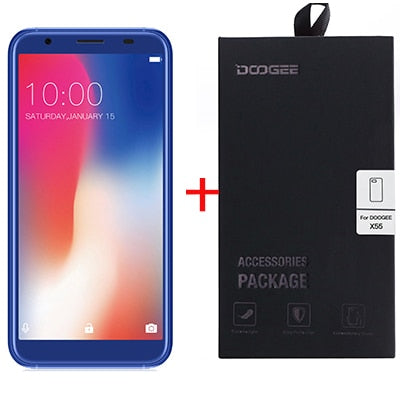 DOOGEE X55 Display Smartphone MT6580 1.3GHz 1GB 16GB Android 7.1 5.5 Inch 18:9 HD MTKDual Cameras Mobile Phone side Fingerprint