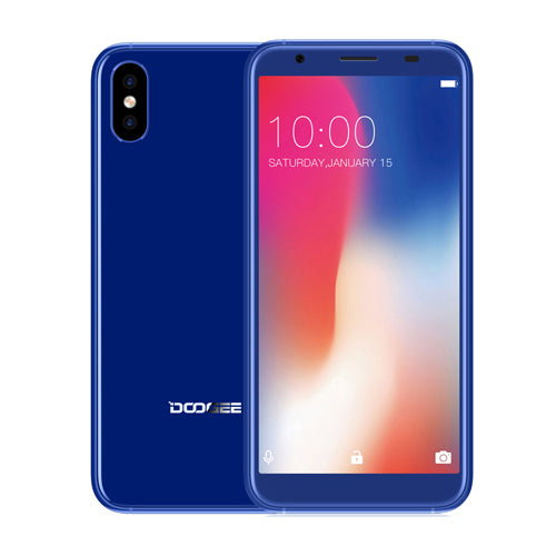 DOOGEE X55 Display Smartphone MT6580 1.3GHz 1GB 16GB Android 7.1 5.5 Inch 18:9 HD MTKDual Cameras Mobile Phone side Fingerprint