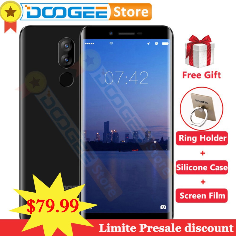 DOOGEE X60L 5.5" HD 18:9 13MP Camera 2GB 16GB Cell Phone Android 7.0 MTK6737 Quad Core 3300mAh 4G LTE Smartphone