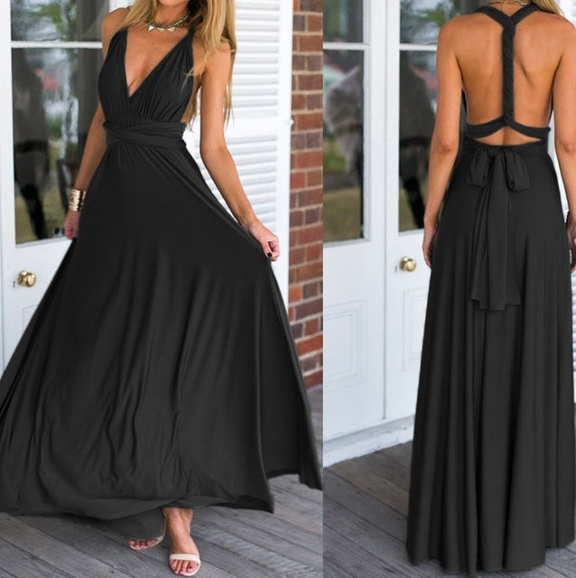 Dress Women 2018 Long Summer Convertible Bohemian Dresses Casual Bandage Evening Prom Club Party Infinity Multiway Maxi Dresses