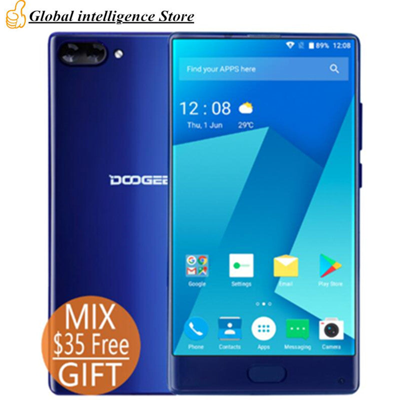 Flash Sale DOOGEE MIX 5.5" 18:9 Full Screen Helio P25 Octa Core 6GB 64GB Android 7.0 16MP Dual Camera Fingerprint Mobile Phone