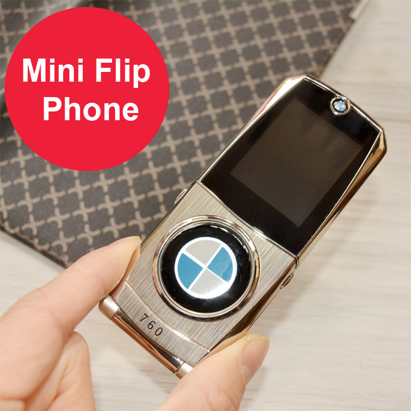 Flip Mobile Phone 760 Dual SIM Cards 1.77 inch Mini Metal Body Car cell phone style Camera Button Russian Keyboard Phone