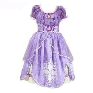 Girls Sophia long Hair Princess Dress Sophia Print Dress Costume Dress Children Summer 61