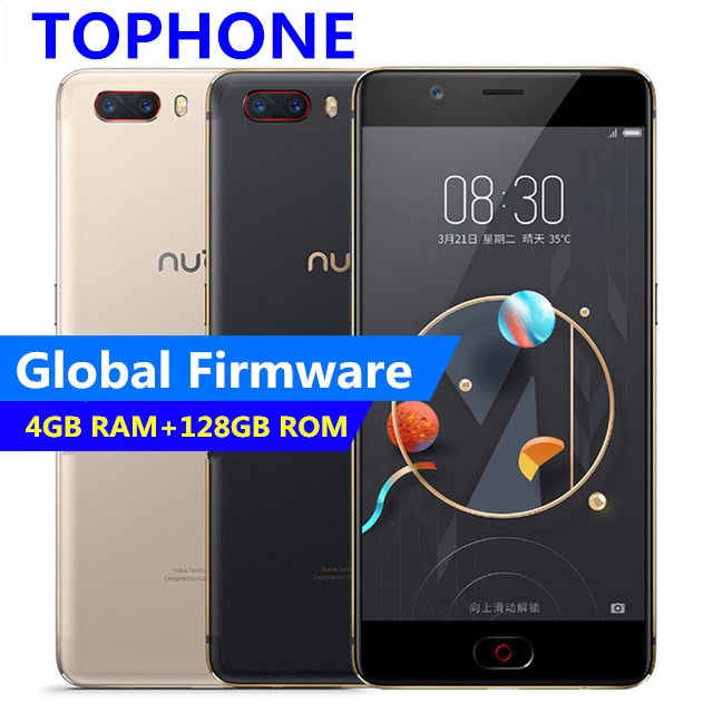 Global Nubia M2 5.5" FHD 4GB RAM 128GB ROM mobile phone MSM8953 Octa Core 3630mAh 16.0MP Android M Fingerprint ID 4G Smartphone