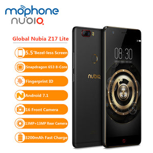 Global Nubia Z17 Lite 6GB 64GB Mobile Phone 5.5 Inch Bezel-less Fingerprint 16MP 13MP+13MP Dual Rear Camera 4G LTE Smartphone