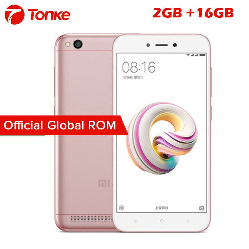 Global ROM Original Xiaomi Redmi 5A 2GB RAM 16GB ROM Snapdragon 425 Quad Core CPU 5.0 Inch 13.0MP Mobile Phone