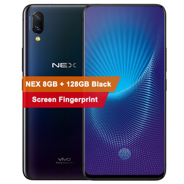 Global ROM VIVO NEX Mobile Phone 8GB 128GB Snapdragon 845 Octa Core 6.59" Fingerprint Screen Auto-elevated Camera 4000mAh Phone
