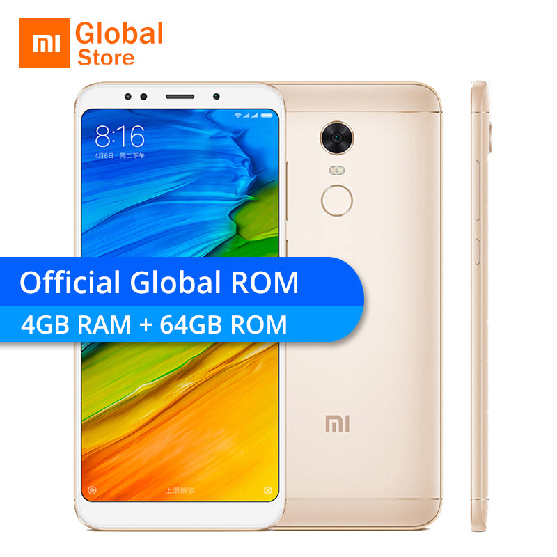 Global ROM Xiaomi Redmi 5 Plus 4GB 64GB ROM Mobile Phone 18:9 Full Screen Snapdragon 625 Octa Core 5.99" 4000mAh Global ROM