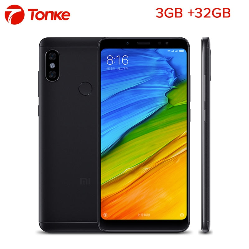 Global ROM Xiaomi Redmi Note 5 3GB RAM 32GB ROM Snapdragon 636 Octa Core Full Screen Dual Camera 12MP+5MP Moblie Phone