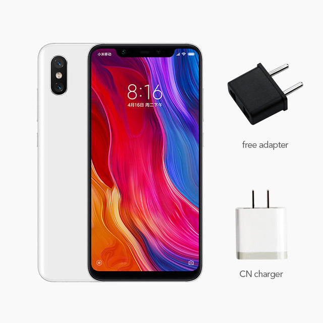 Global Rom Xiaomi Phone 6GB RAM 128GB ROM Mi8 Mi 8 Snapdragon 845  Octa Core 6.21" 2148x1080P NFC Fingerprint ID Mobile Phone
