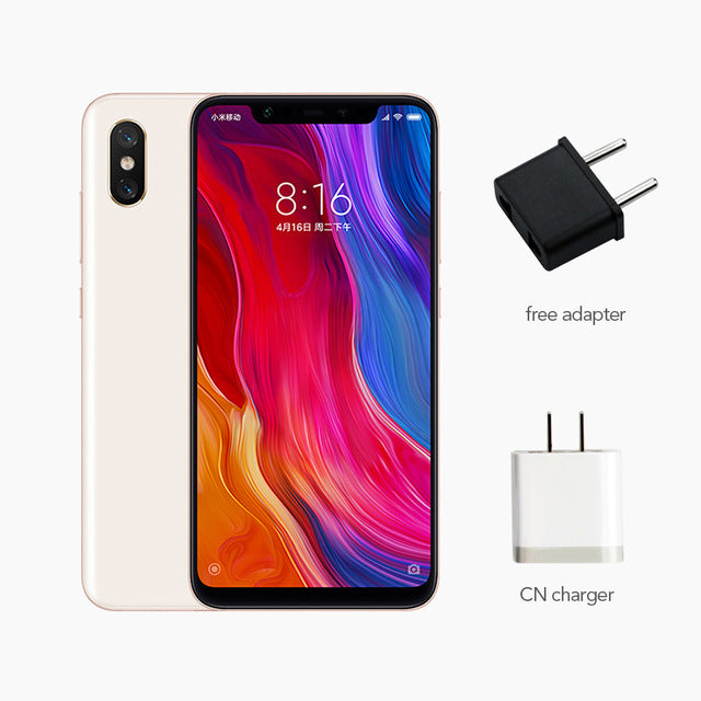 Global Rom Xiaomi Phone 6GB RAM 128GB ROM Mi8 Mi 8 Snapdragon 845  Octa Core 6.21" 2148x1080P NFC Fingerprint ID Mobile Phone