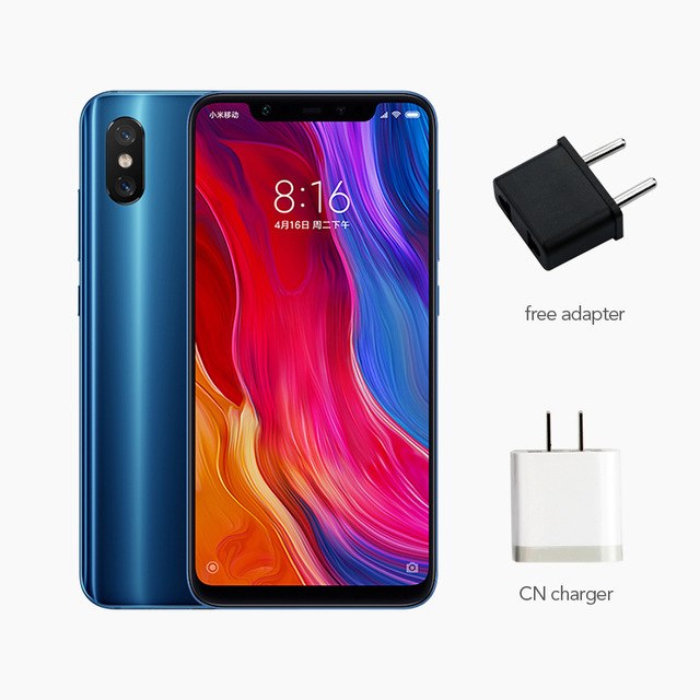 Global Rom Xiaomi Phone 6GB RAM 128GB ROM Mi8 Mi 8 Snapdragon 845  Octa Core 6.21" 2148x1080P NFC Fingerprint ID Mobile Phone