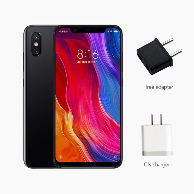 Global Rom Xiaomi Phone 6GB RAM 128GB ROM Mi8 Mi 8 Snapdragon 845  Octa Core 6.21" 2148x1080P NFC Fingerprint ID Mobile Phone