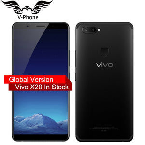 Global Version VIVO X20 Mobile phone Snapdragon 660 4GB RAM 64GB ROM Full Scree 6.01" 2160*1080P Dual Rear Camera  4G LTE Phone