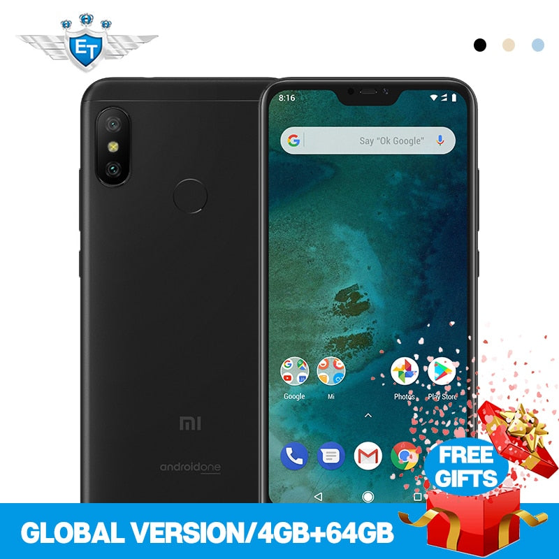 Global Version Xiaomi Mi A2 Lite 4GB 64GB 5.84'' Mobile Phone Snapdragon 625 AI Dual Camera 4000mAh Android One Free Mi Band 2